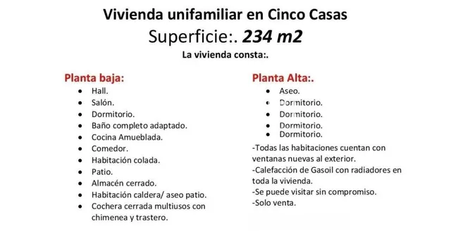VIVIENDA DISPONIBLE EN CINCO CASAS Sin cobrar comisión al co - foto 2