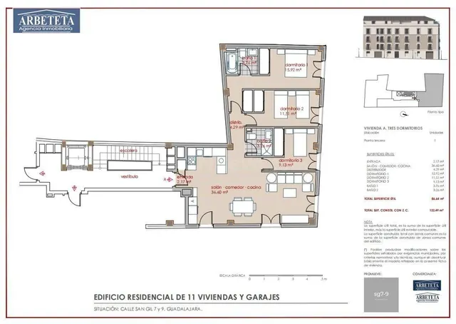 INMOBILIARIA ARBETETA VENDE PISO DE NUEVA CONSTRUCCIÓN DE 3  - foto 2