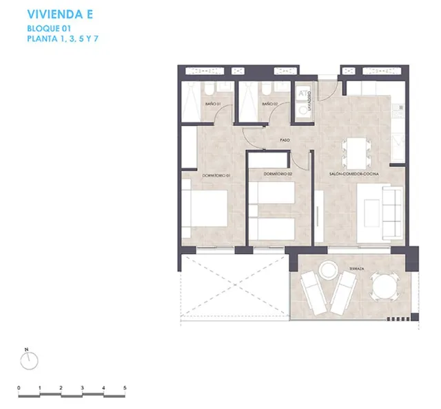 Apartamento Moderno en la Séptima Planta – Obra Nueva en Cal - foto 2