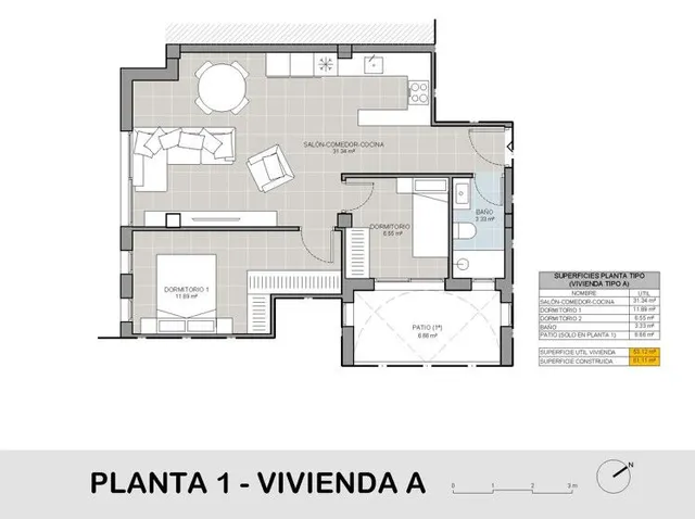 Apartamento 2 habitaciones 61m² en venta - Acequion — 15