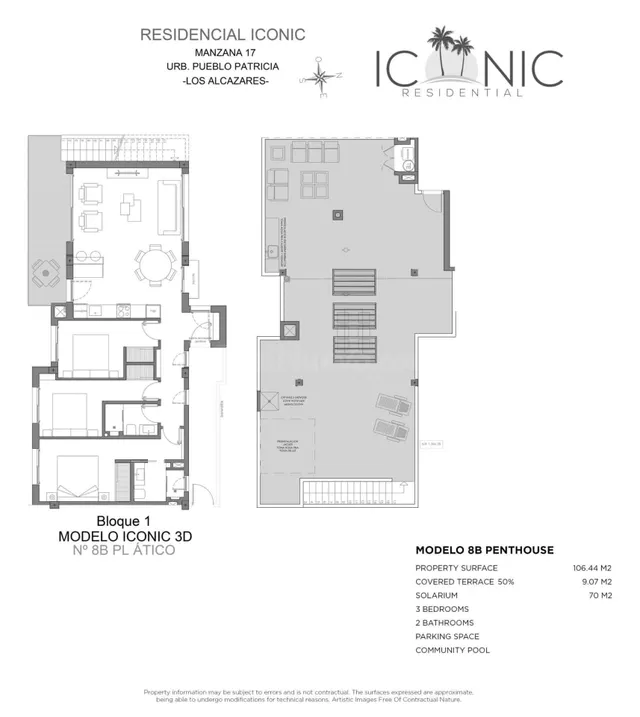 SE VENDE PENTHOUSE EN LOS NAREJOS, 3 habitaciones, 2 ASEOS. — 4