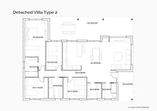 Villa de 4 dormitorios en una planta y con piscina privada a la venta en Penáguila (Alicante) — 9