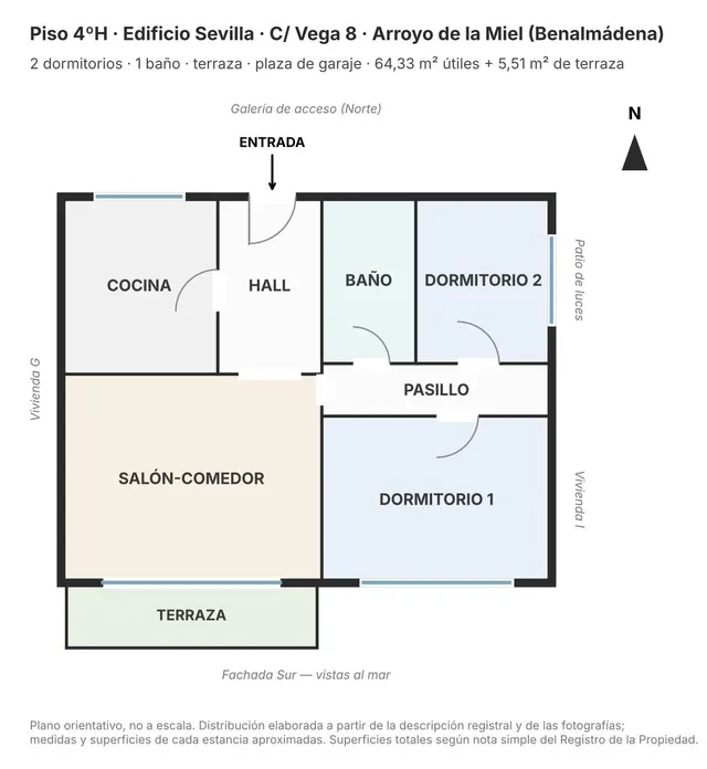 Piso con terraza, vistas al mar y plaza de garaje en Arroyo de la Miel, Benalmádena — 48
