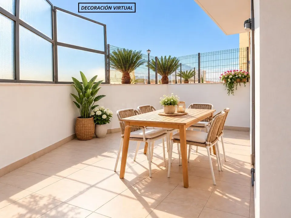 Apartamento con terraza, piscina y 2 plazas de parking
