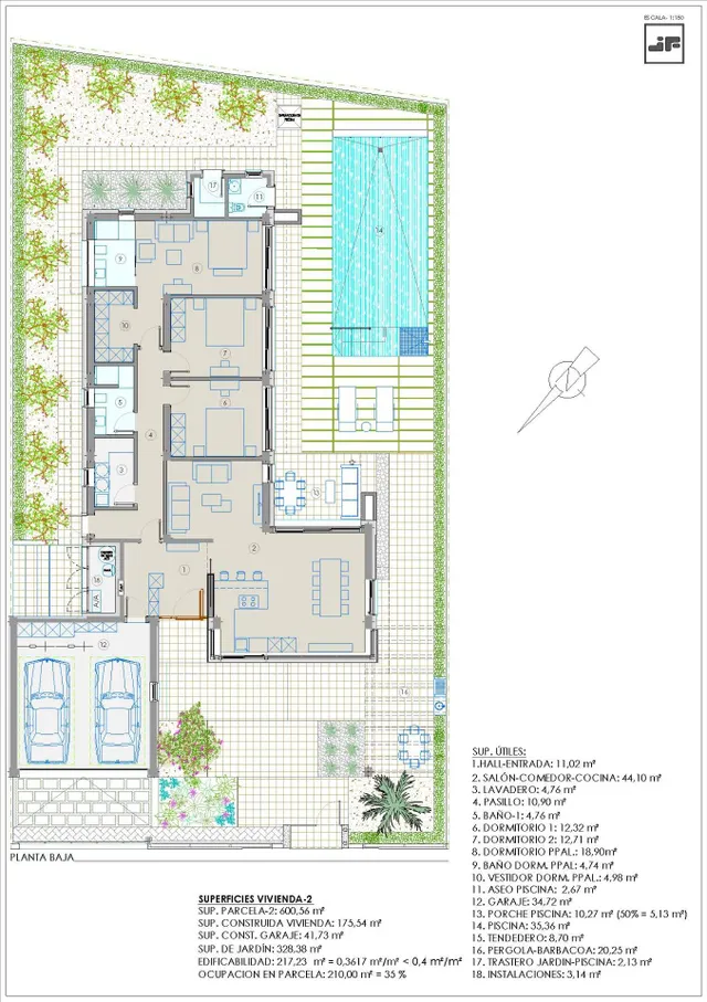 Villa de una planta con 3 dormitorios y piscina privada en San Javier — 29