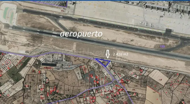 PARCELA RÚSTICA FRENTE AL AEROPUERTO ALICANTE-ELCHE – UBICAC