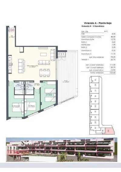 Apartamento 3 habitaciones 117m² en venta - Pueblo 4 — 11