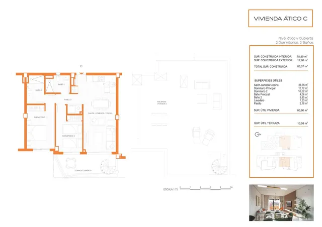 Ático 2 habitaciones 84m² en venta - Los Pacos — 9
