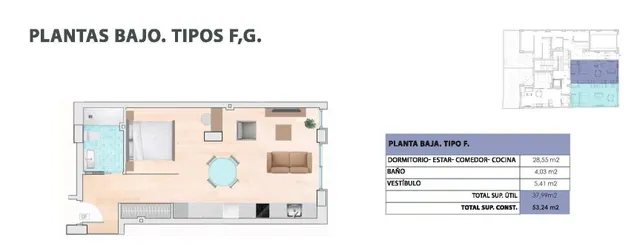 Apartamento 1 habitación 52m² en venta - Zona Pueblo — 18