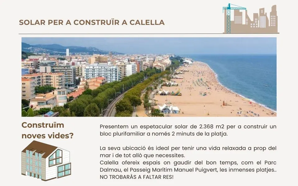 Solar Edificable en Calella