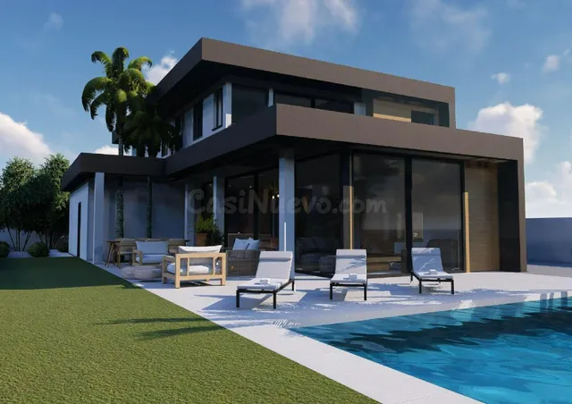 Villa moderna de obra nueva en construcción con piscina en C - foto 4