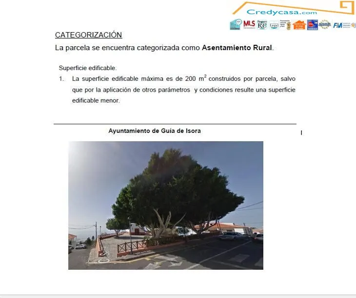 Guia Isora.  Chiguergue: terreno 360 m2 con vistas para construir villa