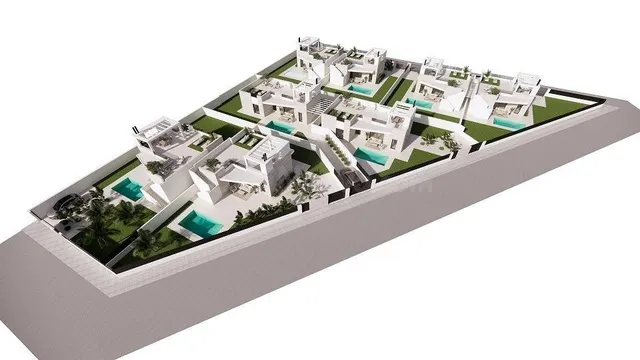 Villas de nueva construcción con piscina privada y solárium en San Luis, Torrevieja — 2