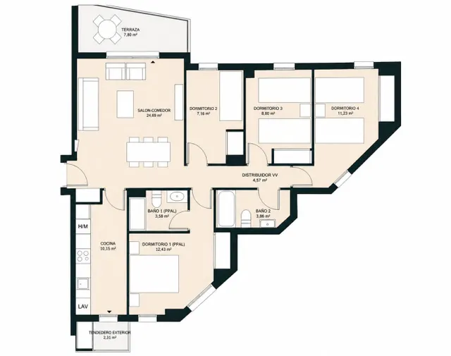 Apartamento 4 habitaciones en venta - El Montgó — 15