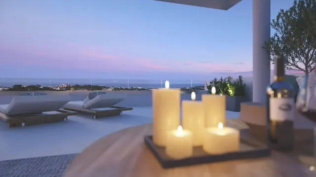 Ático de dos dormitorios con amplias terrazas y vistas panorámicas en Estepona — 22