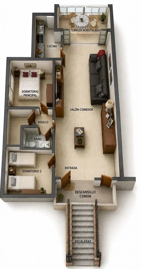Bungalow 2 habitaciones 52m² en venta - Zona los Frutales — 22