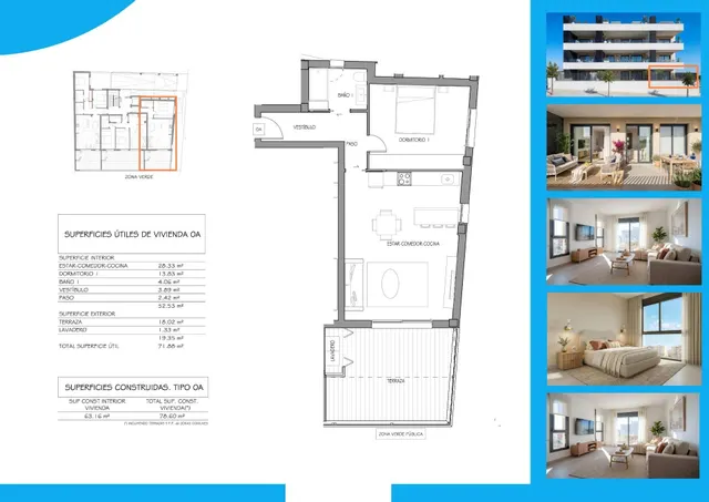 Apartamento 1 habitación 78m² en venta - Pueblo 4 — 13