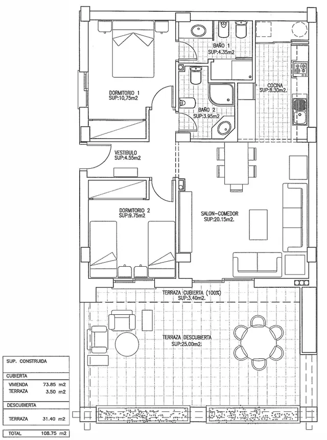 Apartamento 2 Dormitorios y 2 Baños gran terraza con vistas  1ª linea Piscina garajes y trastero — 19