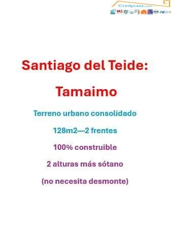 Tamaimo: Terreno urbano consolidado. 128m2- edificabilidad 2 alturas — 4