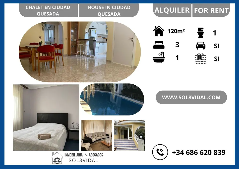CHALET EN CIUDAD QUESADA POR 330.000€