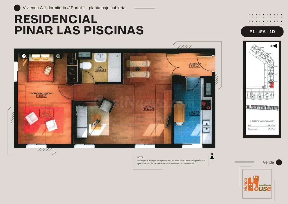 Ático 1 dormitorio en San Ildefonso