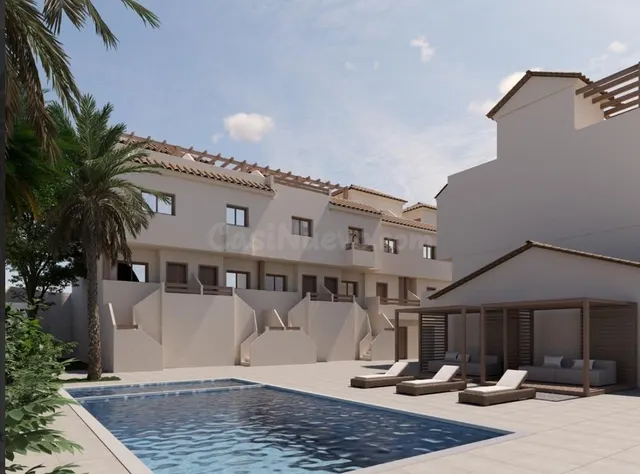 Casas adosadas de nueva construcción con vistas al mar en Po