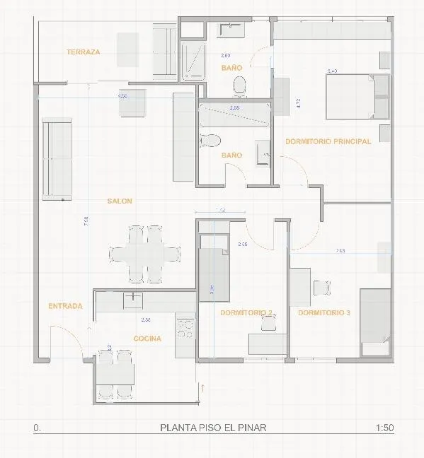 vivienda con piscina, plaza de garaje, terraza, 3 habitaciones y 2 baños — 35