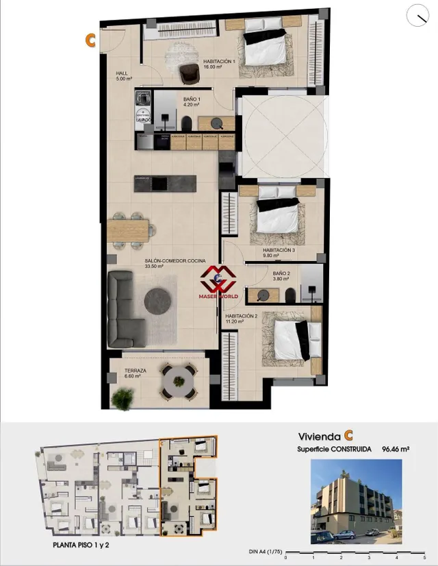 Apartamentos de nueva construcción en venta en Catral, Alicante, con piscina en la azotea — 7