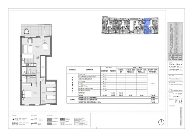 Obra Nueva Vivienda Planta Baja tipo A Escalera IV con jardi - foto 3