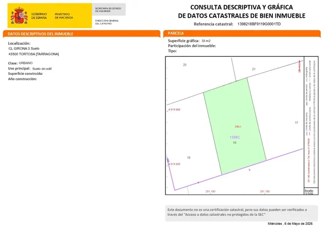En venta solar urbano de 33 m2 en calle Girona 3 de Tortosa — 9