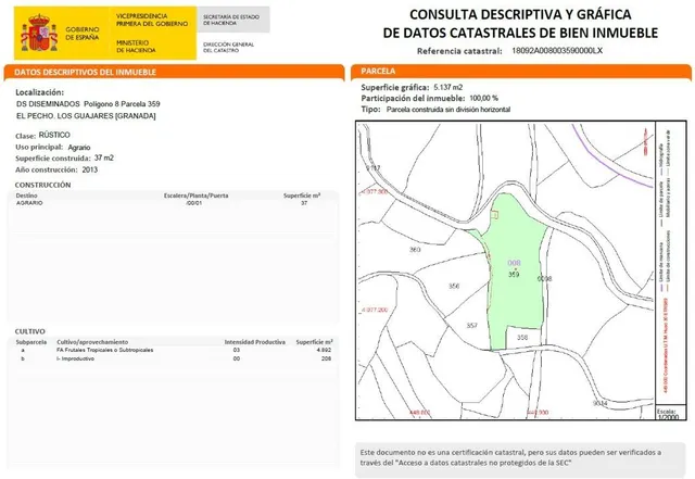 Finca rústica de AGUACATES con CONTRUCCIÓN de 37 m2 en Los Guájares (Faragüit) — 46