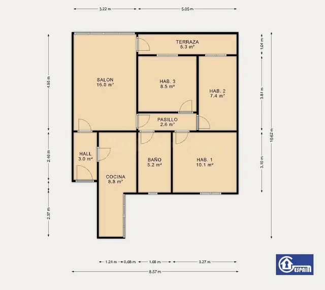 Grupo GESPAIN ACTIVIDADES INMOBILIARIAS promociona piso en venta de 3 habitaciones en zona LAS ÁGUILAS-PARQUE EUROPA — 2