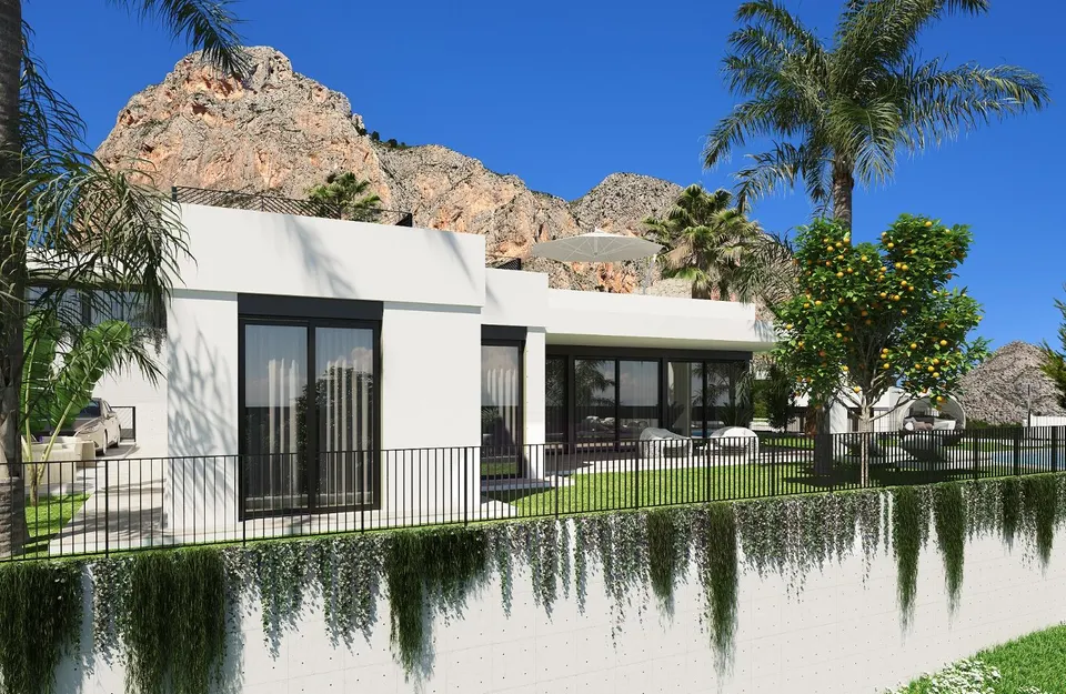 Villas de nueva construcción con vistas impresionantes a la montaña