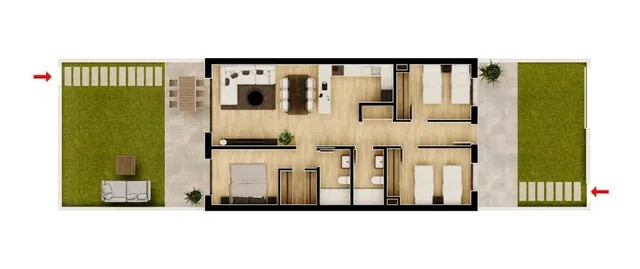BUNGALOW  PISCINA, 40  M2 de TERRAZA — 19
