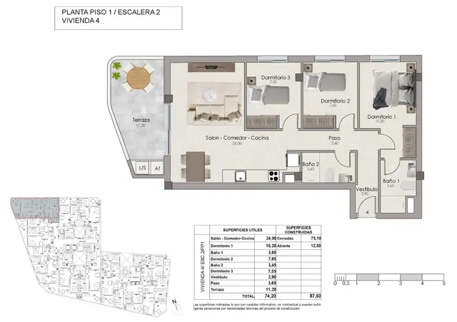 Apartamento 3 habitaciones 87m² en venta - Eroski — 11