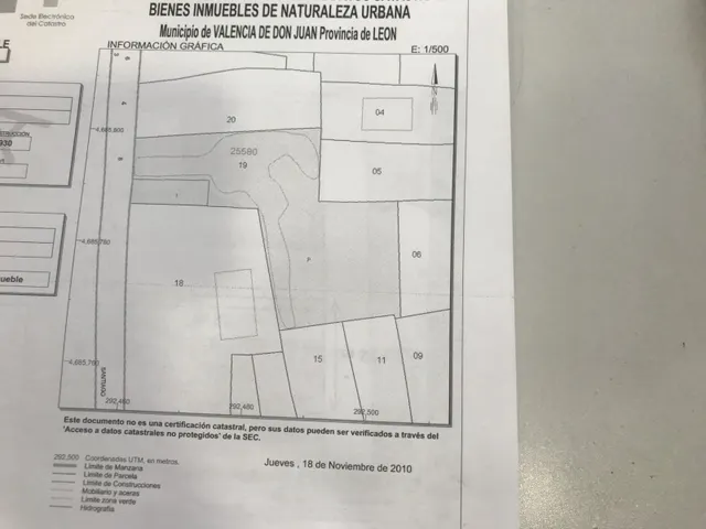 SE VENDE SOLAR DE 870 M2 EN EL CENTRO DE VALENCIA DE DON JUA