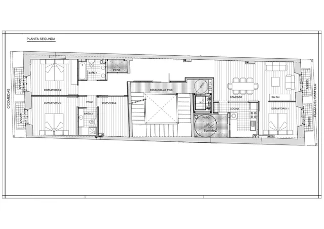 ETXEA vende piso en la Plaza de Castillo, 3 dormitorios, 2 baños, ascensor, 2ª altura — 35