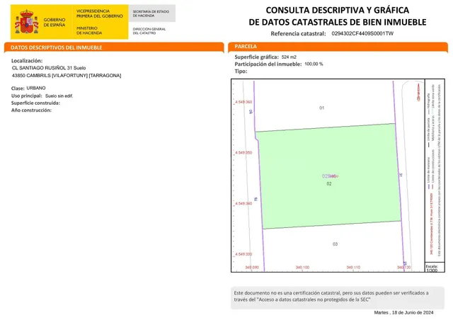 Magnífica parcela de 524 m2 en Cambrils - Vilafortuny - foto 3