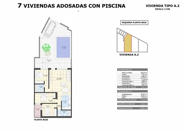 Bungalow 3 habitaciones 91m² en venta - Zona Pueblo — 11