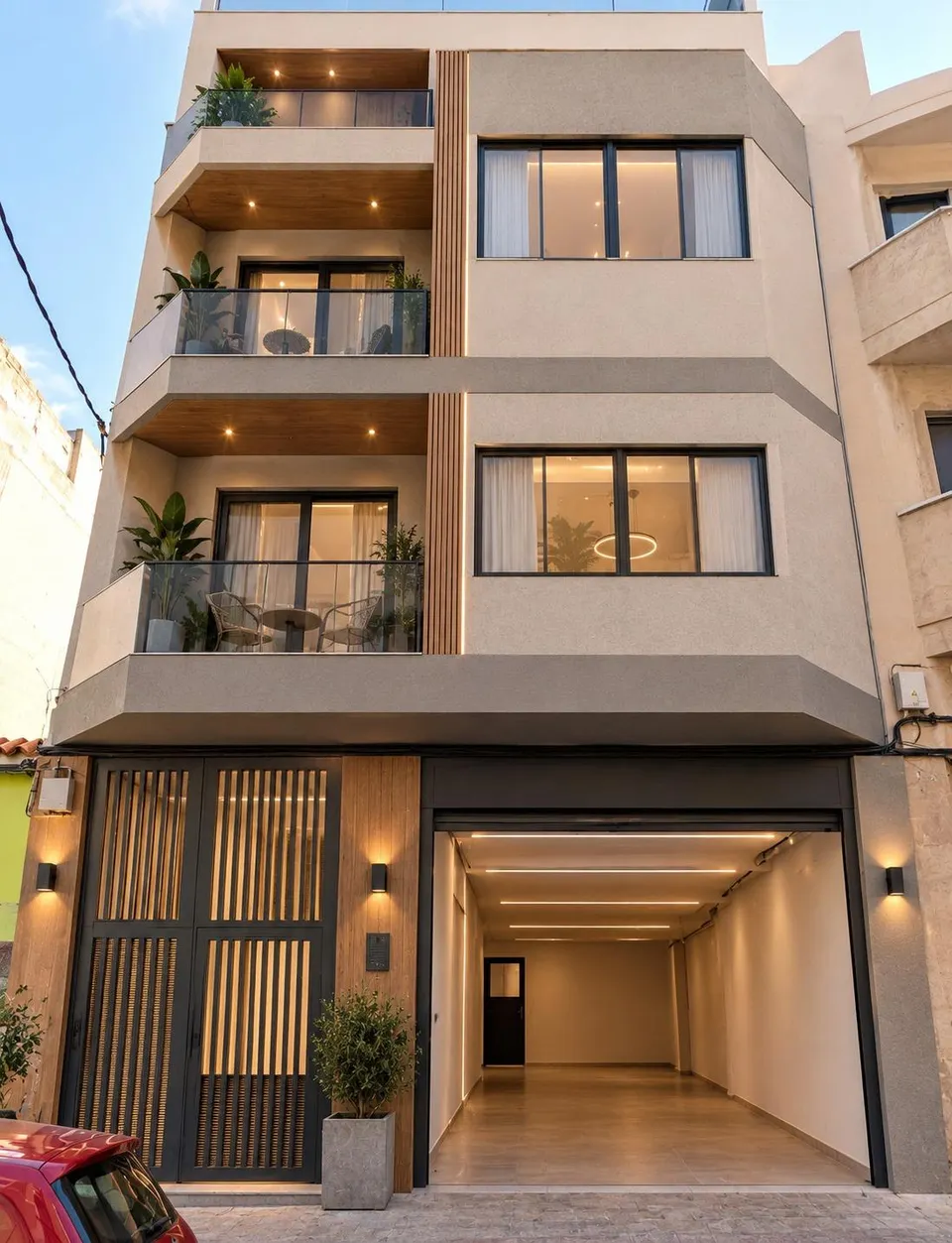 Edificio con balcones y terrazas en venta en Schamann