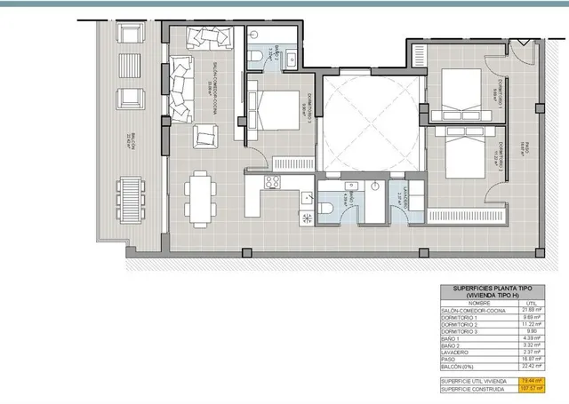 Ático 3 habitaciones 107m² en venta - Acequion — 15