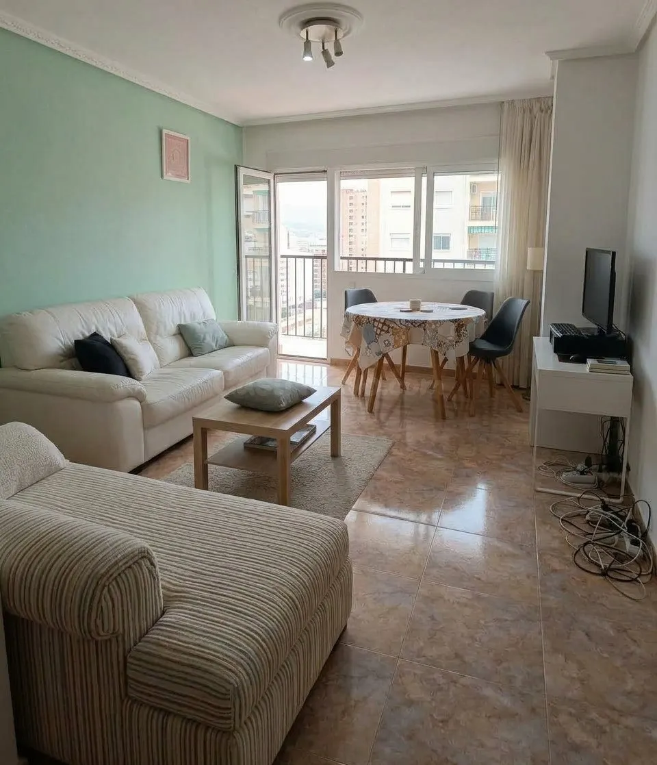 Piso esquinero de 80 m2 con balcón en el centro de Benidorm