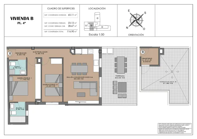 Ático 2 habitaciones 105m² en venta - Eroski — 7