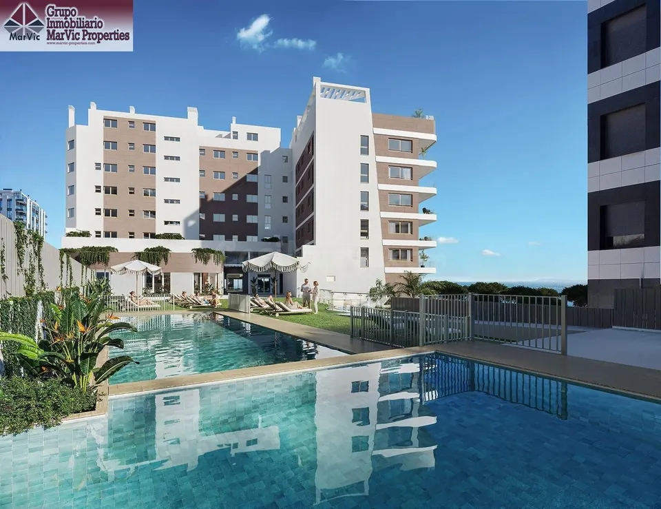 Nuevos apartamentos en primera línea de mar, con amplias terrazas y zonas comunes de lujo.
