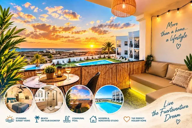 Estudio reformado con terraza privada, vistas al mar y puest