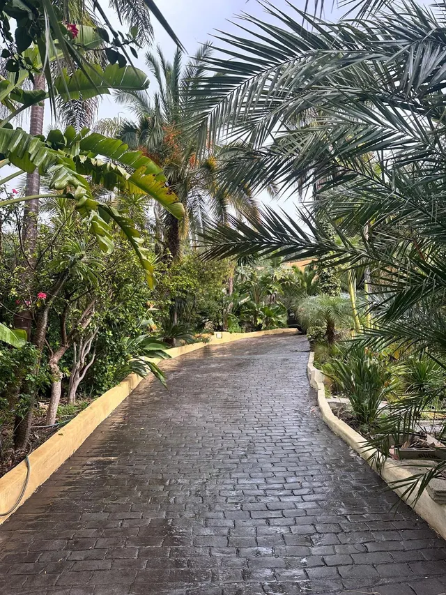 Villa con jardín tropical, piscina y casa de invitados a sol