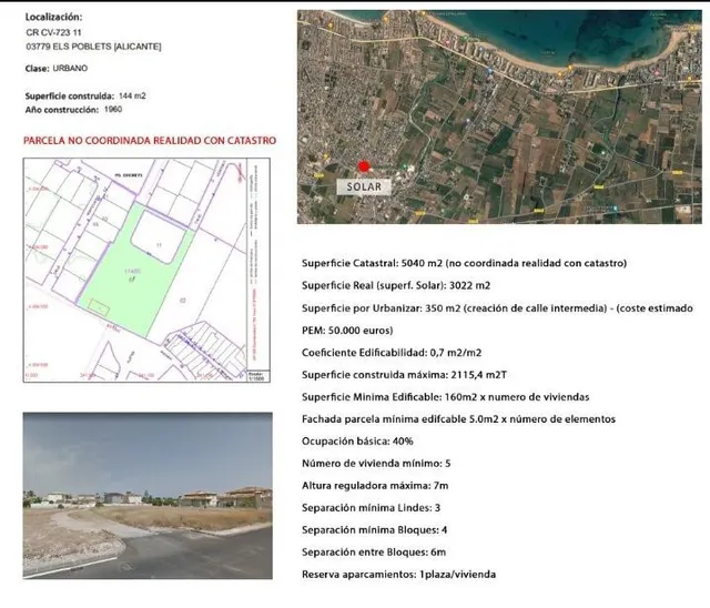 Parcela Urbana en Els Poblets (Dénia) — Proyecto con Potenci - foto 4