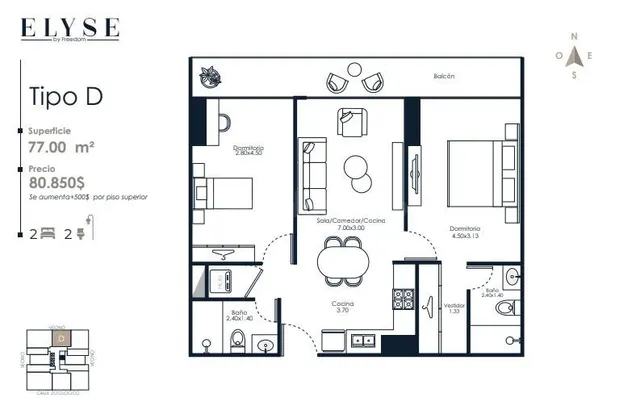80.850$us Departamento, En PREVENTA próximo Av. Rene Moreno  - foto 2
