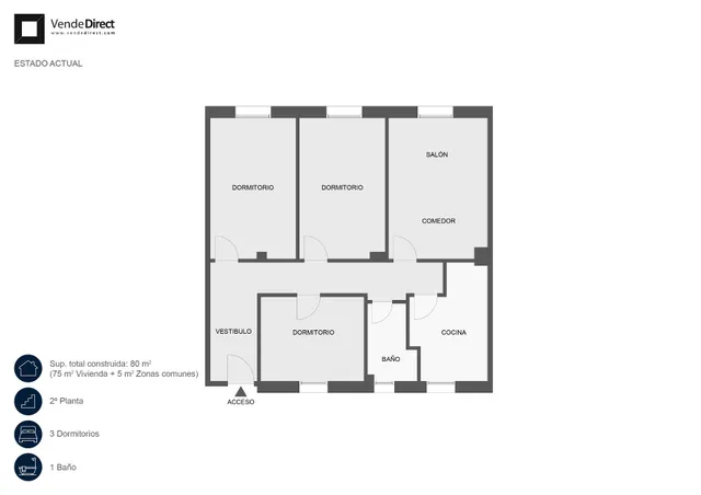 Piso 3 habitaciones 80m² en venta - Ventas — 29