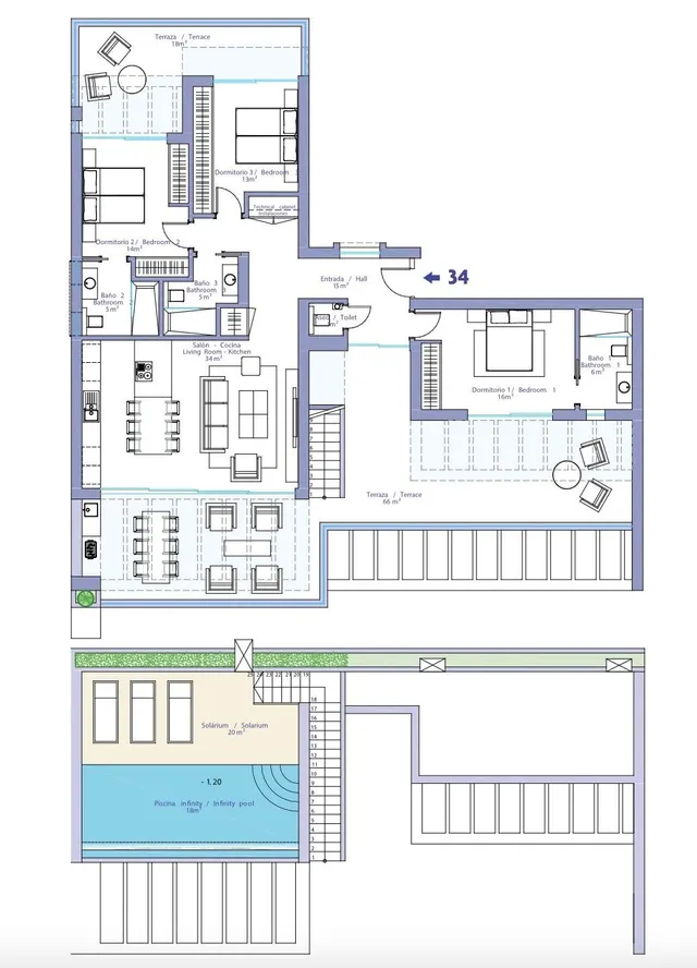 Tres Espectaculares áticos con vistas al mar y piscina privada. — 22